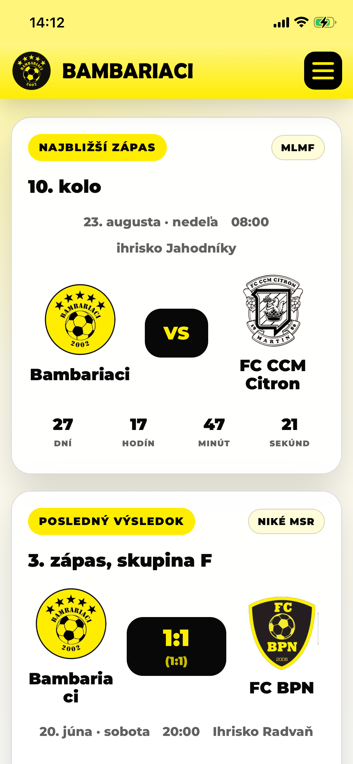 Bambariaci Homepage mobile preview